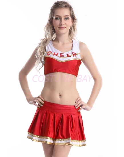 Picture of Ladies Girls Cheerleader Uniform Fancy Dress Costume