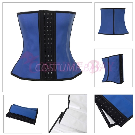 Picture of Women latex Waist Training Corset-Blue