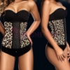 Picture of Women latex Waist Training Corset-Yellow Leopard