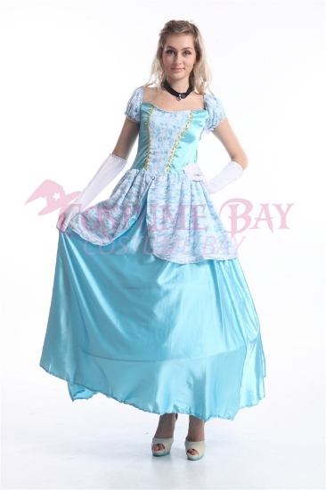 Picture of Womens Princess Cinderella Dress Costume with Hoop Petticoat