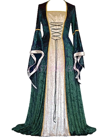 Picture of Womens Medieval Gothic Renaissance Gown Costume - Green