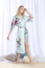 Picture of Women Long Floral Satin Kimono Robes - Black