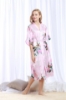 Picture of Women Long Floral Satin Kimono Robes - Black