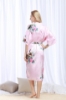 Picture of Women Long Floral Satin Kimono Robes - Black