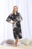 Picture of Women Long Floral Satin Kimono Robes - Blue