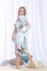 Picture of Women Long Floral Satin Kimono Robes - Blue