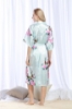 Picture of Women Long Floral Satin Kimono Robes - Blue