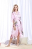 Picture of Women Long Floral Satin Kimono Robes - Blue