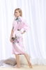 Picture of Women Long Floral Satin Kimono Robes - Blue