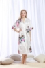 Picture of Women Long Floral Satin Kimono Robes - Blue