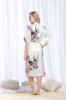 Picture of Women Long Floral Satin Kimono Robes - Blue