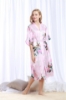 Picture of Women Long Floral Satin Kimono Robes - Navy