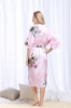 Picture of Women Long Floral Satin Kimono Robes - Pink