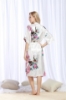 Picture of Women Long Floral Satin Kimono Robes - Pink