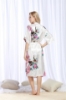 Picture of Women Long Floral Satin Kimono Robes - White