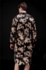 Picture of Womens Mens Satin Dressing Gown Robe Sleepwear for Couple - Black