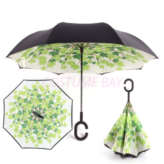 Picture of Upside Down Reverse Umbrella - Green Leaf