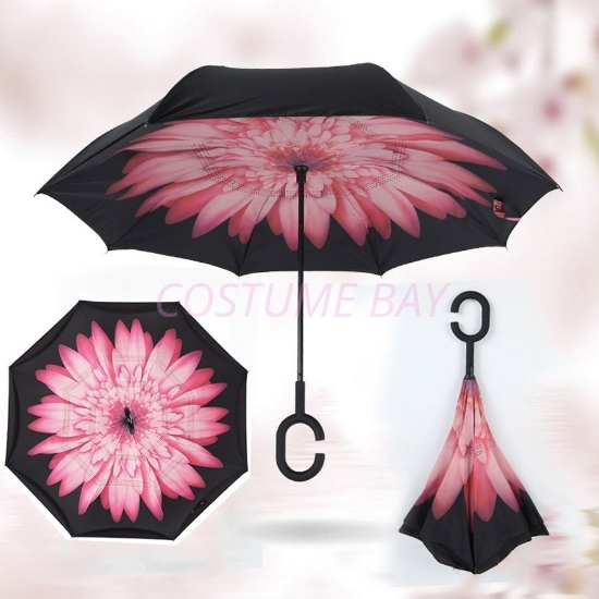 Picture of Upside Down Reverse Umbrella - Pink Daisy