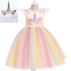 Picture of Girls Princess Unicorn Rainbow Tutu Dress-Yellow