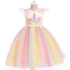 Picture of Girls Princess Unicorn Rainbow Tutu Dress-Yellow