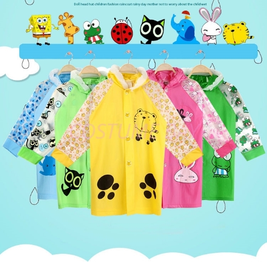 Picture of Children's Animal Waterproof Raincoat with Backpack Cover