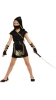 Picture of Girls Black Golden Ninja Warrior Costume for Book Week