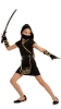 Picture of Girls Black Golden Ninja Warrior Costume for Book Week