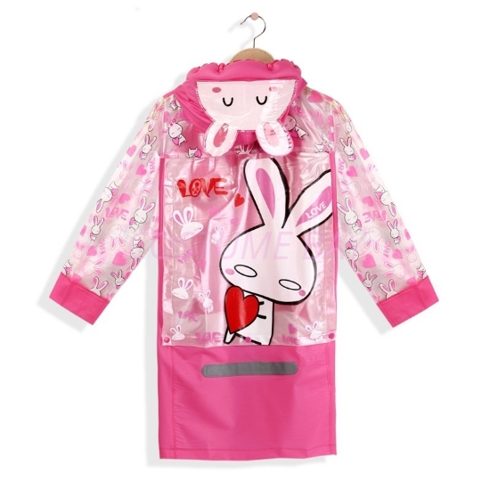 Picture of Children's Animal Waterproof Raincoat with Backpack Cover -Rabbit