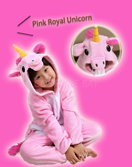 Picture of Kids Pink Royal Unicorn Onesie