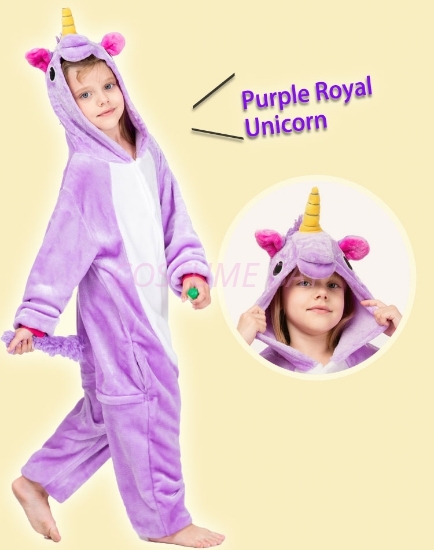 Picture of Kids Purple Royal Unicorn Onesie