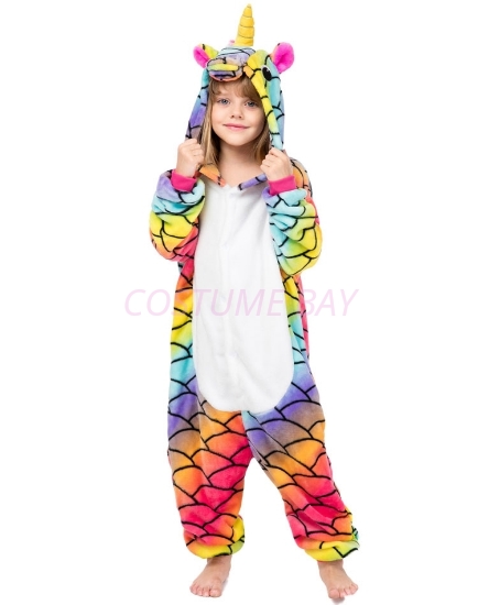 Picture of Kids Scale Rainbow Unicorn Onesie