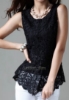 Picture of Sleeveless Floral Top-Black