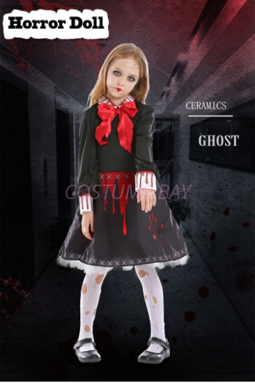 Picture of Girls Halloween Horror Doll Costume