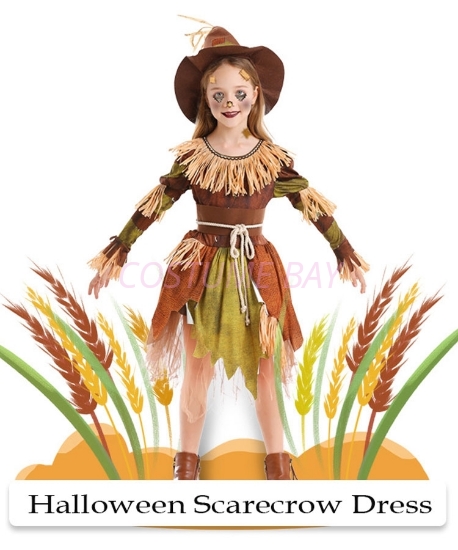 Picture of Girls Pumpkin Patch Scarecrow Costume