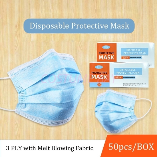 Picture of 50pcs Disposable 3 Layers Protective Face Masks