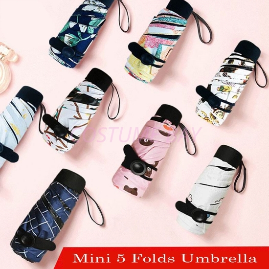 Picture of 5 Folds Anti-UV Sun Rain Mini Compact Umbrella