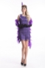 Picture of 1920's Charleston Flapper Dress Two Shoulders - Purple