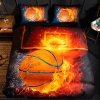 Picture of 3D Hot Fire Basketball Duvet Cover Set with Pillowcase