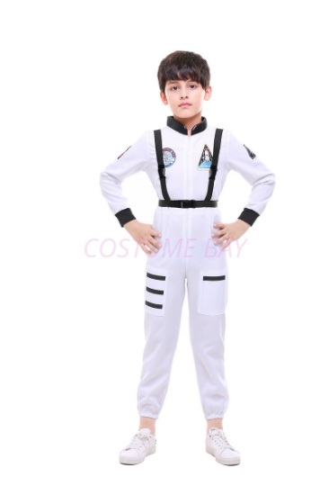 Picture of Boys White Pilot Astronaut Jumpsuit Costume