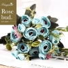 Picture of 2pcs Bouquet 8 Heads 5 Branches Artificial Roses Buds Flowers - Blue