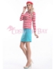 Picture of Red and White Stripes Where's Wally Womens Top with Hat