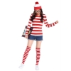 Picture of Red and White Stripes Wally Women Costume Set