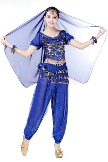 Picture of Women's Belly Dance Two Pieces Outfits -Dark Blue