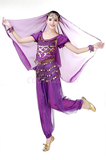 Picture of Women's Belly Dance Two Pieces Outfits - Purple