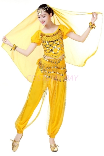 Picture of Women's Belly Dance Two Pieces Outfits - Yellow