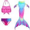 Picture of Kids Girls 3pcs Set Mermaid Tail Swimming Costume - Purple