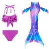 Picture of Kids Girls 3pcs Set Mermaid Tail Swimming Costume - BLUE
