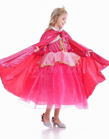 Picture of Pink Sleeping Beauty Aurora Princess Hooded Cape for Book Week