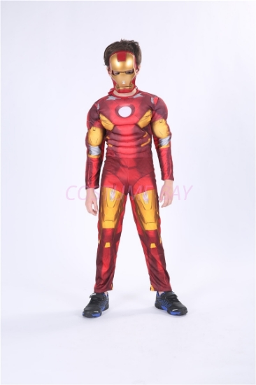 Picture of Boys Superhero Muscle Costume - Iron Man