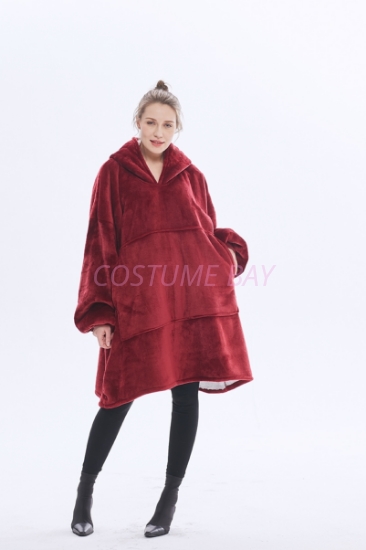 Picture of Oversized Winter Blanket Hoodie - Wine Red